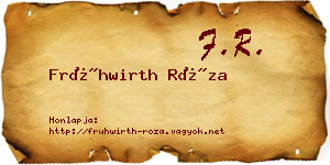 Frühwirth Róza névjegykártya