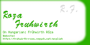 roza fruhwirth business card