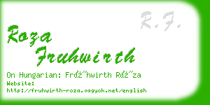 roza fruhwirth business card